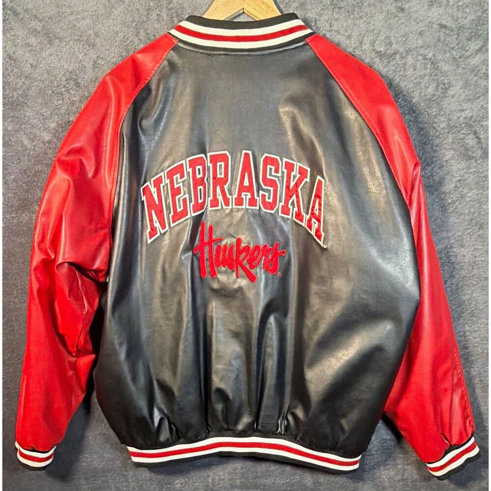 Steve & Barry's Nebraska Cornhuskers NCAA Varsity Snap Jacket Black/Red XXL